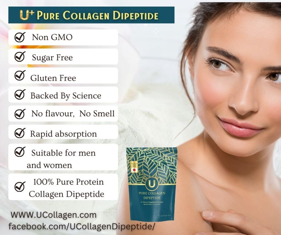 U+ Pure Collagen Dipeptide Supplement - Advanced Hydrolyzed Collagen Powder for Skin, Hair U+ Pure CollagenBuy Supplements Australia