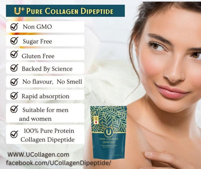 U+ Pure Collagen Dipeptide Supplement - Advanced Hydrolyzed Collagen Powder for Skin, Hair U+ Pure CollagenBuy Supplements Australia