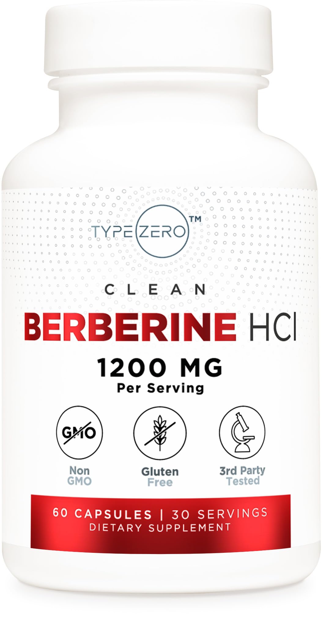 Type Zero Berberine HCL 1200mg 60 Capsules - Clean, Non-GMO, Gluten Free Supplement Type ZeroBuy Supplements Australia