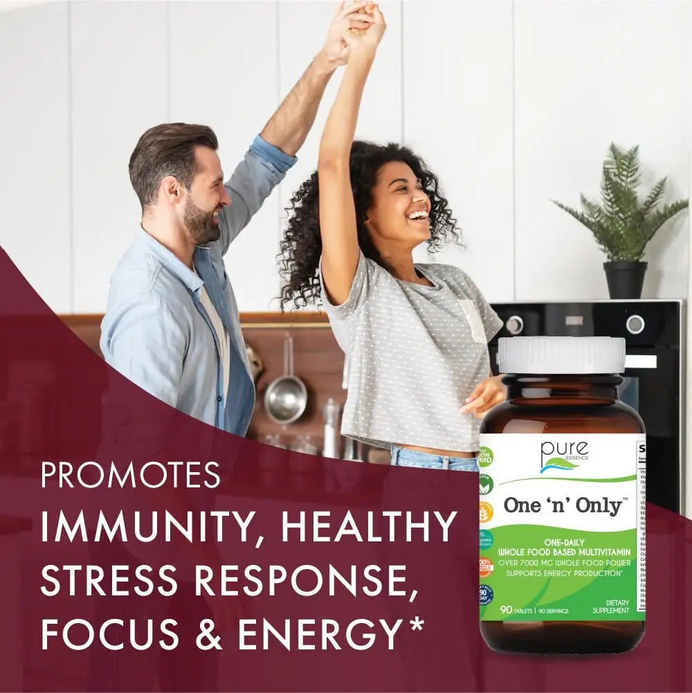 One n Only Whole Food Multivitamin by Pure Essence - Super Energetic Once a Day with Superfoods, Minerals, Enzymes PURE ESSENCE LABS