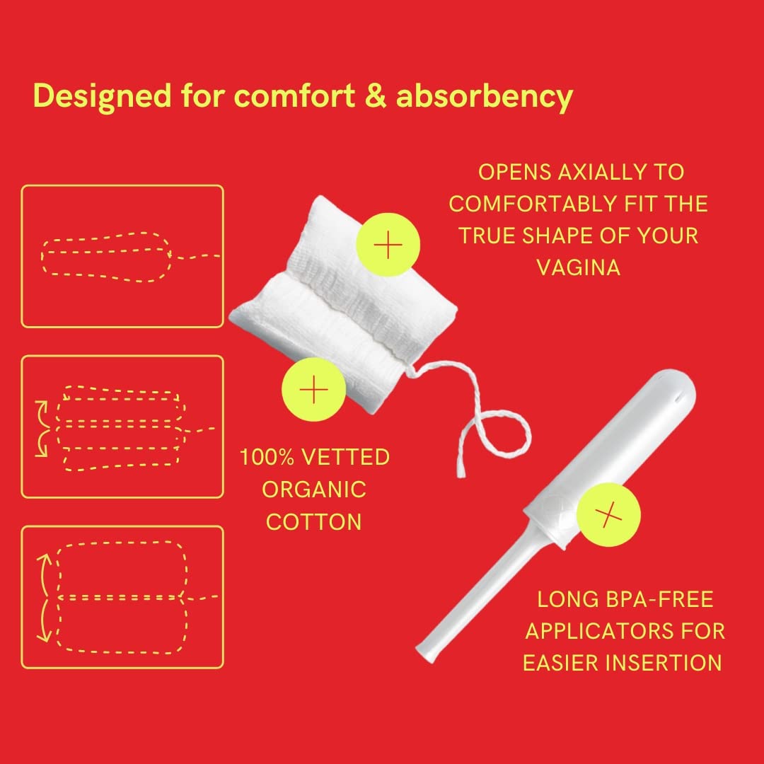 August Organic Cotton Tampons, Regular tampons, BPA Free Long Applicators, Non-Toxic Organic AugustBuy Supplements Australia