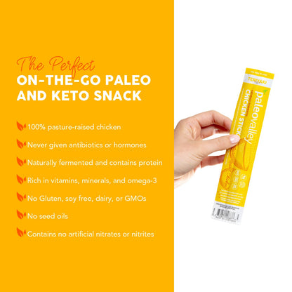 Paleovalley Pasture-Raised Chicken Sticks – 10 Pack – 7g Protein per Stick – Keto-Friendly, Paleo, Gluten-Free, Nitrate-Free – On-the-Go Snack (10 Pack, Teriyaki) PaleovalleyBuy Supplements Australia