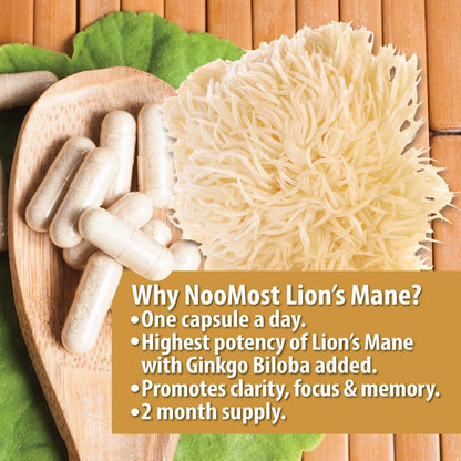 NooMost Organic Lions Mane Supplement Capsules 5400mg, Ginkgo Biloba 120mg NooMostBuy Supplements Australia