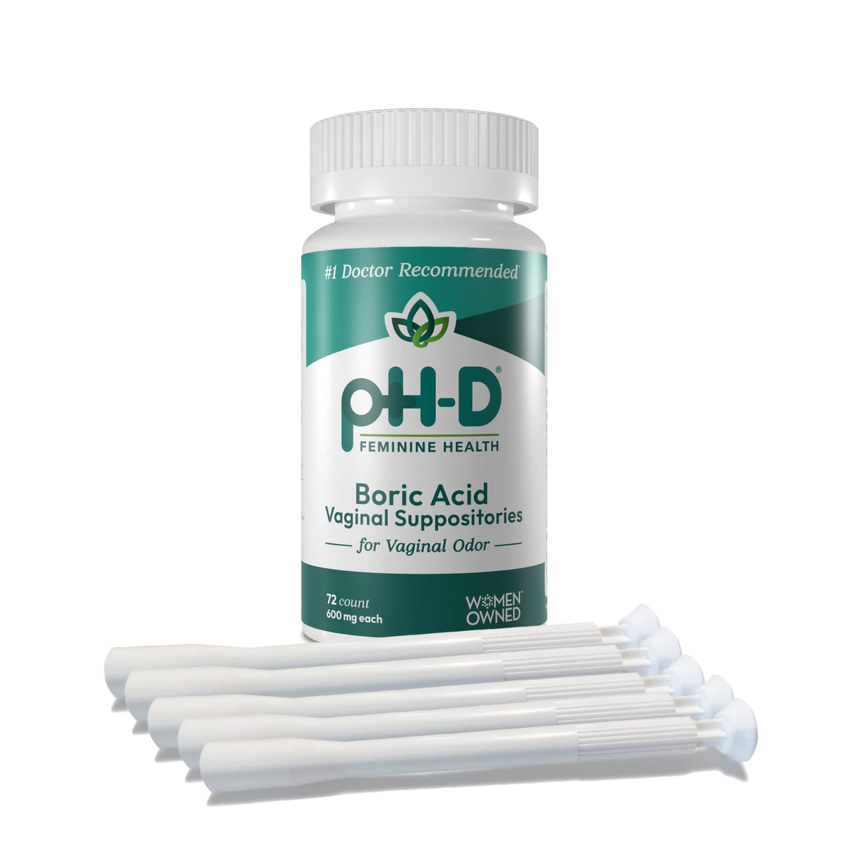 pH-D Feminine Health Support - Boric Acid Starter Bundle - pH-D Boric Acid Vaginal Suppositories 72 Count and 5 Vaginal Suppository Applicators pH-D Feminine Health SupportBuy Supplements Australia