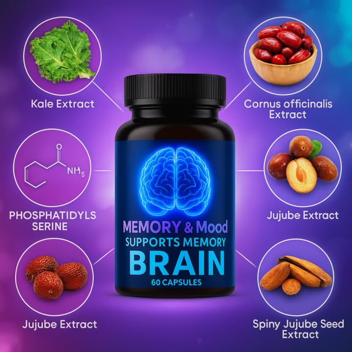 Nootropic Brain Supplements for Memory and Focus, Cognitive Support Formula with B Vitamins, Folate & Dihydromyricetin – Mental Clarity & Daily Performance, 60 Capsules (1) DFTLUUEBuy Supplements Australia