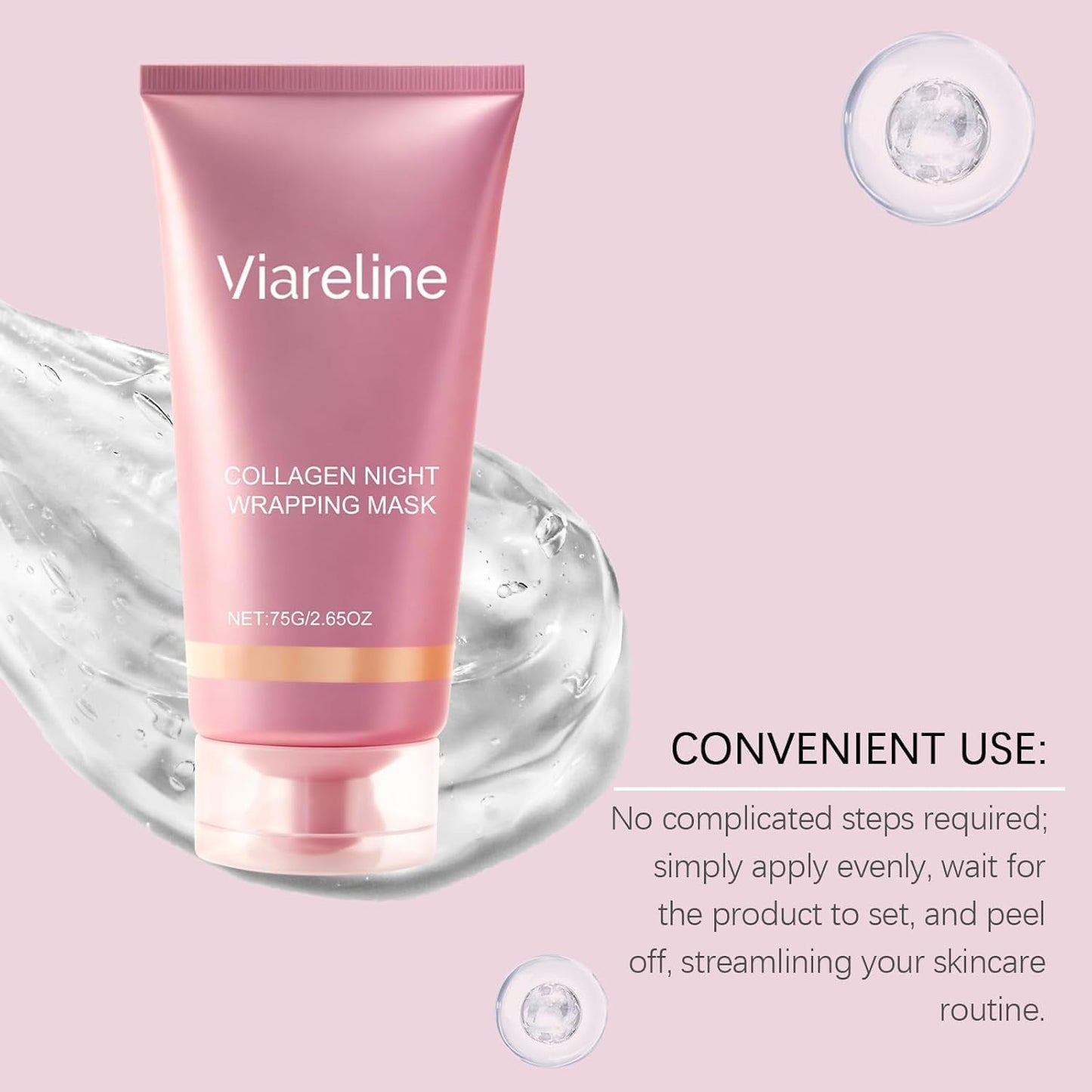 Collagen Night Wrapping Mask, Collagen Mask, Collagen Overnight Easy Peel Off Face Mask, Firming & Hydration Care, Reduce Fine Lines & Dullness, Suitable for All Skin Types(2.65 fl.oz) Generic buy supplements Au