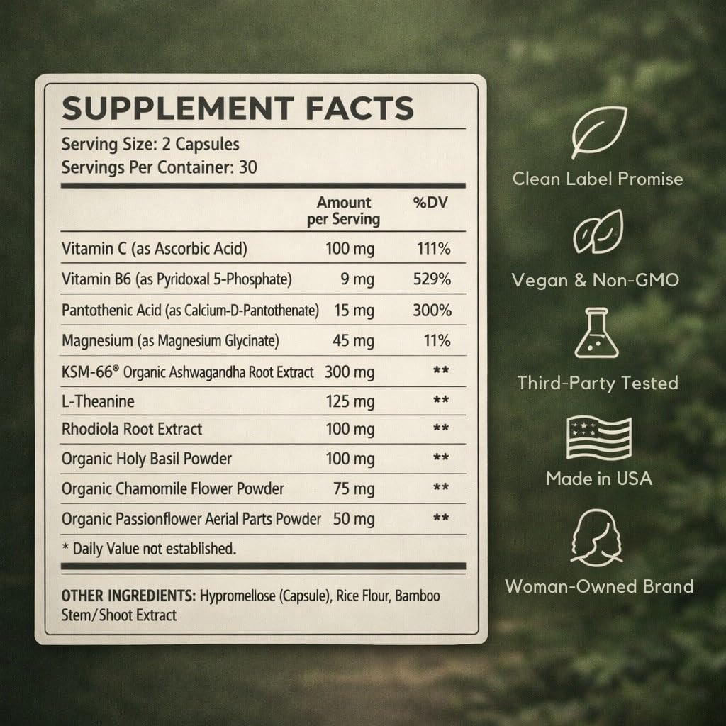 EVEKIND Cortisol Manager + Women’s Stress Relief & Hormone Balance Supplement – Adrenal Support for Mood, Focus & Energy – KSM-66® Ashwagandha, Rhodiola, L-Theanine – Vegan, Non-GMO, 60 Capsules EVEKINDBuy Supplements Australia