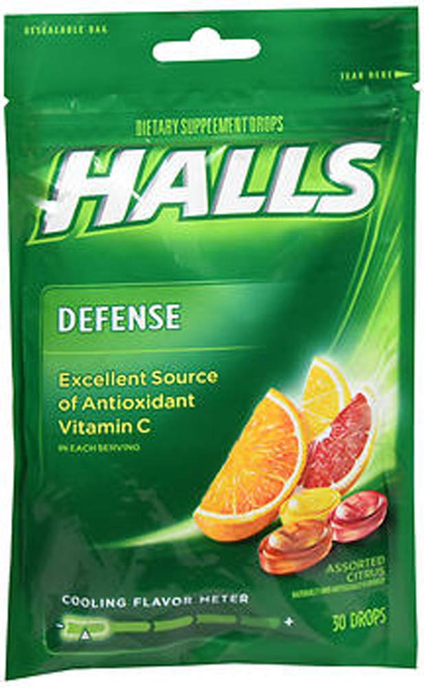 Halls Defense Vitamin C Assorted Citrus Supplement Drops - 30 Drops HALLS buy supplements Au