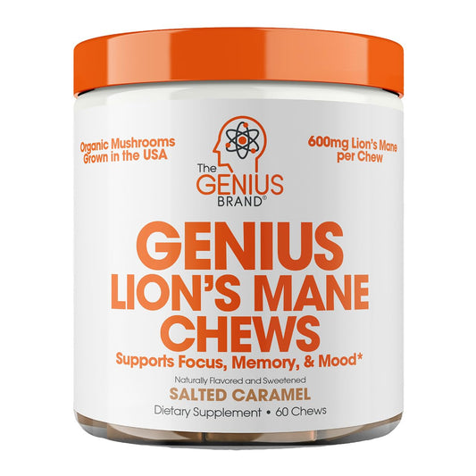 Genius Lion's Mane Soft Chews Supplement – Nootropic Mushroom for Focus, Clarity, Memory, Energy, Brain Health Support – Salted Caramel Flavor The Genius BrandBuy Supplements Australia