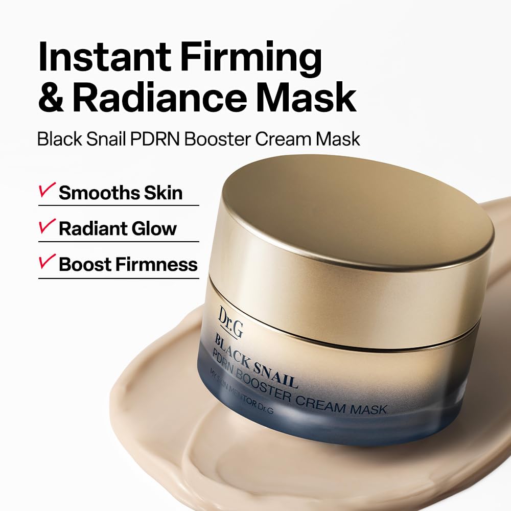 Dr. G Black Snail PDRN Booster Cream Mask - Enhanced Black Snail Mucin with PDRN for Firming, Moisturizing, Smooth Skin Texture - Korean Skin Care - Overnight & Wash-Off Face Mask - 1.69 fl oz Dr.G buy supplements Au