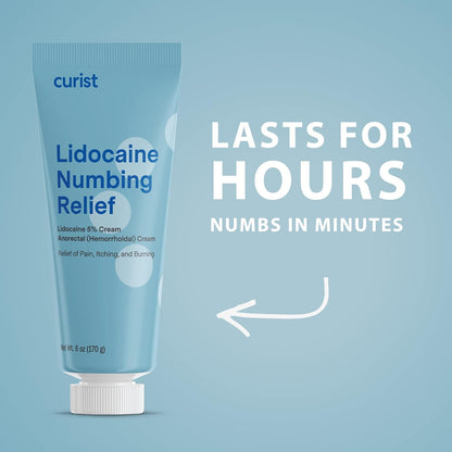 Curist 5% Lidocaine Numbing Cream - 6 oz (170 g) XL Tube - Soothing Numbing Cream for Temporary Discomfort, Itching, and Burning from Hemorrhoids Lidocaine 5% (1 Pack - 6 oz Tube) Curist buy supplements Au