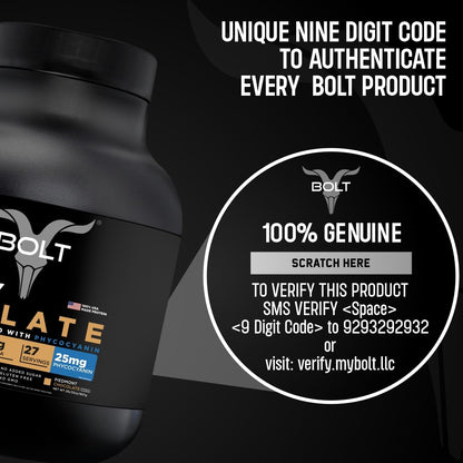 Bolt Nutrition Whey Isolate Protein Powder | with Superfood Phycocyanin | Muscle Strength Bolt NutritionBuy Supplements Australia