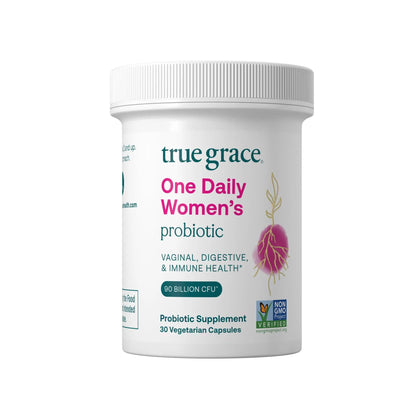 True Grace One Daily Women’s Probiotic - 30 Vegetarian Capsules - 90 Billion CFU - Digestive, Vaginal & Immune Health - Gluten & Soy Free True GraceBuy Supplements Australia
