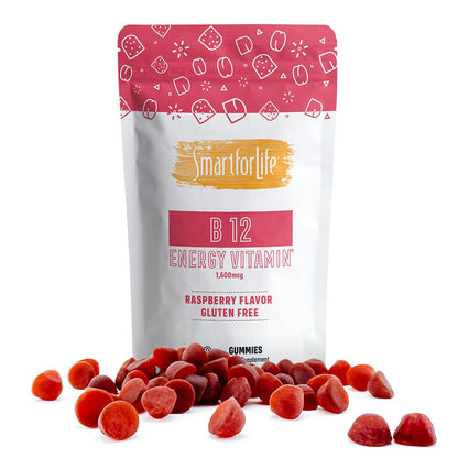 B12 Gummy Vitamins - 1500 mcg Vitamin B12 Gummies for Adults and Kids - Helps with Energy, Metabolism, Bone Nervous System Support Smart for LifeBuy Supplements Australia
