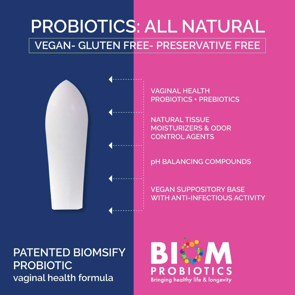 Biom Vaginal Probiotic Suppository: Natural Vaginal pH and Odor Control Regimen; Balance Biom ProbioticsBuy Supplements Australia