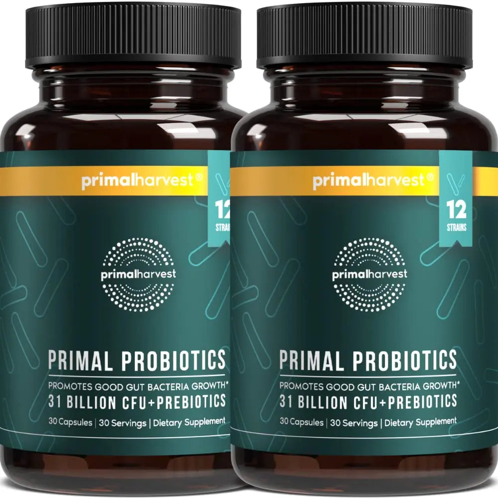 Primal Harvest Probiotics for Women and Men Shelf-Stable with Prebiotics Daily Supplement for Adults 60 Capsules (2 Pack) Primal Harvest buy supplements Au