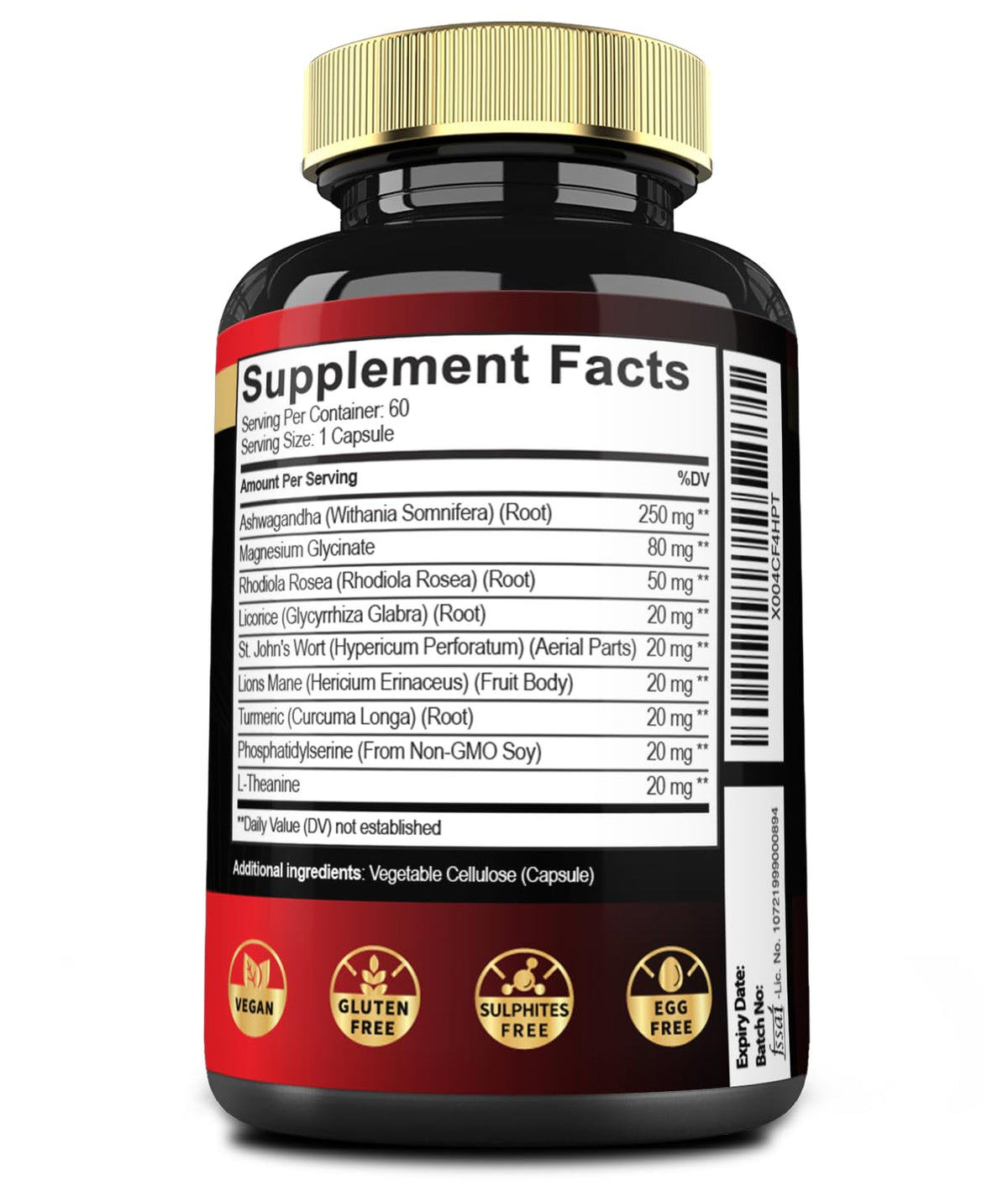 9in1 Cortisol Shield - Ashwagandha & Magnesium Glycinate, Rhodiola, Phosphatidylserine, L-Theanine, Licorice Root, St. John's Wort, Lions Mane - Mind & Mood, Restful Night Support - 60 Capsules MeciscoBuy Supplements Australia
