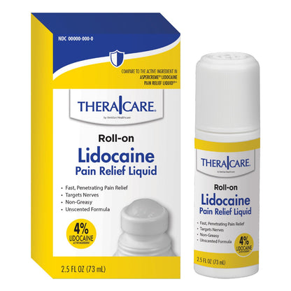 TheraCare 4% Lidocaine Roll-On | OTC Strength | Pain Relief Liquid | 2.5 oz. 73 mL | Non-Greasy, Unscented Formula | Topical Anesthetic Thera CareBuy Supplements Australia