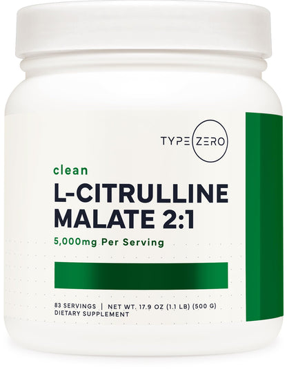 Type Zero Clean L-Citrulline Malate 2:1 Powder Drink Mix (500g, Unflavored) (83 Servings) - Keto Friendly, Gluten Free, Non-GMO Type ZeroBuy Supplements Australia