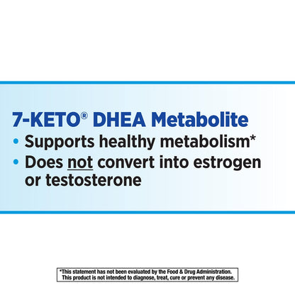 Nature's Way 7-KETO, DHEA Metabolite, Metabolism Support Supplement*, 25mg Potency Nature's WayBuy Supplements Australia