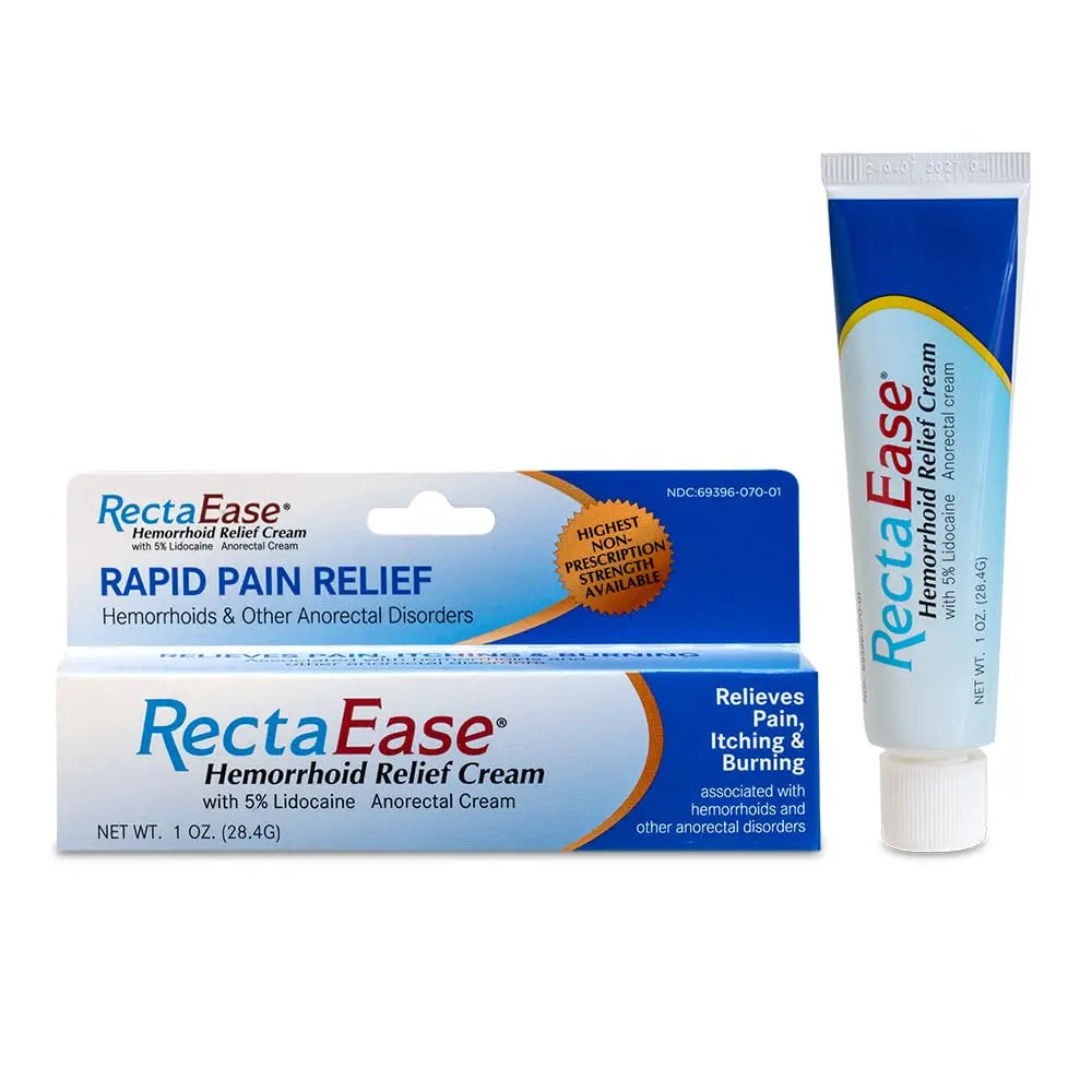 RectaEase 5% Lidocaine Hemorrhoid Topical Relief Cream, Rapid Numbing for Itching & Burning, Extra Strength Anorectal Treatment for Sensitive Areas, Advanced Formula for Fast Soothing Care, 1 oz Tube RectaEaseBuy Supplements Australia