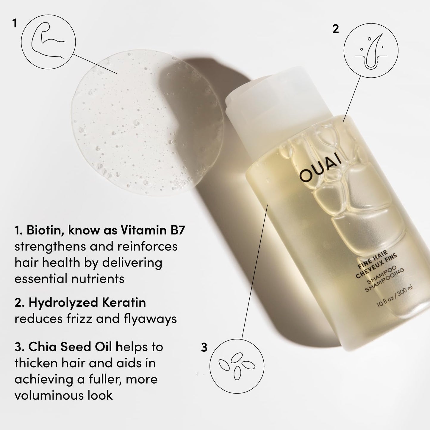 OUAI Fine Shampoo and Conditioner Set - Sulfate Free Shampoo and Conditioner for Women & Men - Made with Keratin, Marshmallow Root, Shea Butter & Avocado Oil - Free of Parabens & Phthalates (10 Fl Oz) OUAIBuy Supplements Australia