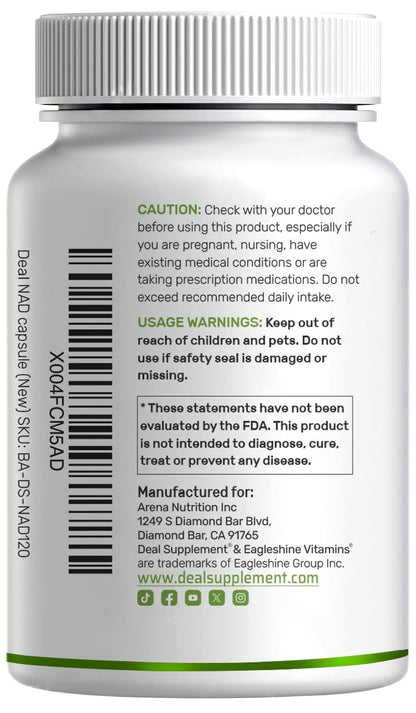 NAD+ Resveratrol Supplement 1,000mg Per Serving, 120 Veggie Capsules | 2-in-1 Extra Strength NMN Supplement Alternative | NAD Supplements for Women & Men | Non-GMO, Gluten Free DEAL SUPPLEMENTBuy Supplements Australia