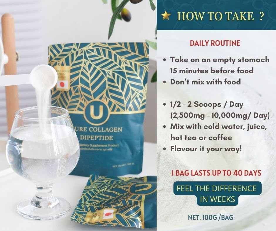 U+ Pure Collagen Dipeptide Supplement - Advanced Hydrolyzed Collagen Powder for Skin, Hair U+ Pure CollagenBuy Supplements Australia