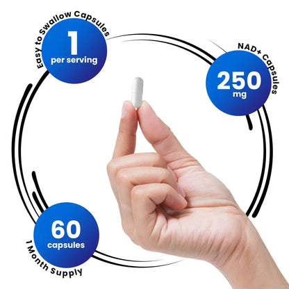 Genex Formulas NAD+ 250mg Serving 60 Capsules Nicotinamide Adenine Dinucleotide (Actual NAD+ Not a Precursor) (1) Genex FormulasBuy Supplements Australia
