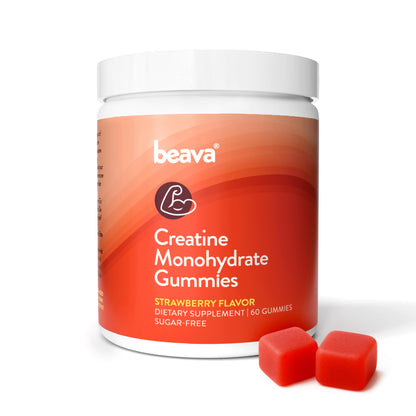 Creatine Monohydrate Gummies - 30 Servings - Vegan Creatine Chews for Muscle Growth, Muscle Recovery, Workout Recovery, Anaerobic Endurance - No Loading Phase - No Bloating - Strawberry - No Sugar beavaBuy Supplements Australia