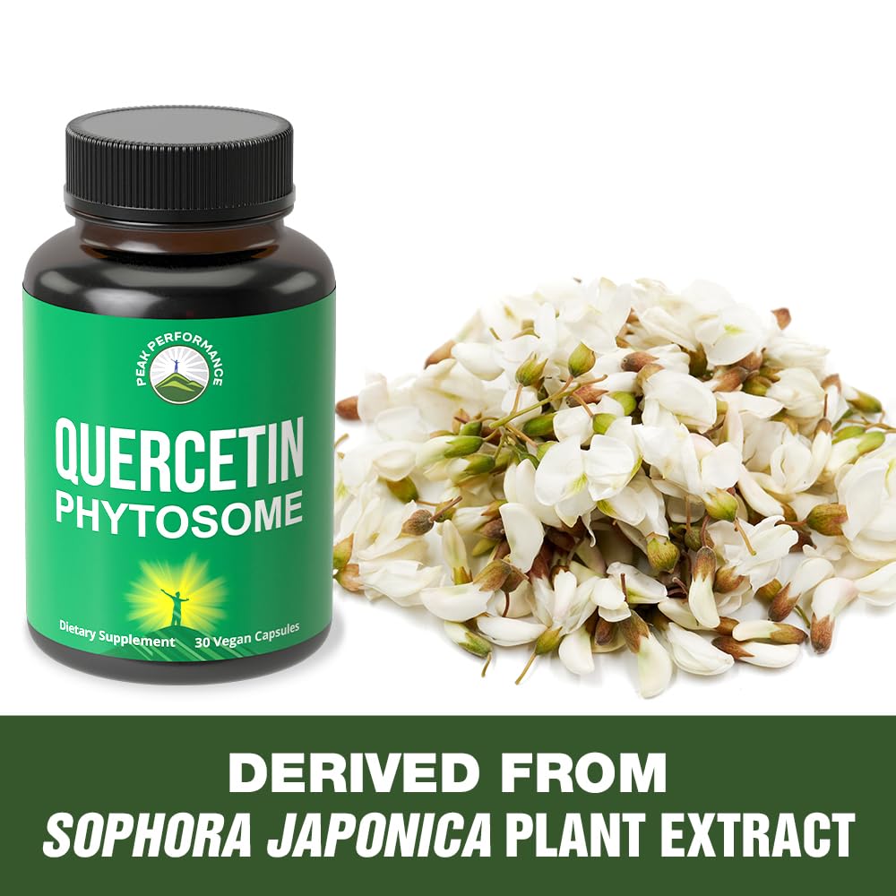 Peak Performance Ultra Pure Quercetin Phytosome Vegan Capsules - Rich Sophora Japonica Extract for Max Absorption Now. Quercetin 250mg Supplement Capsules. Made in USA Peak PerformanceBuy Supplements Australia