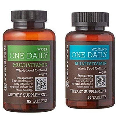 Amazon Elements Men's and Women's One Daily Multivitamins, Vegan, 65 Tablets, 2 month supply Amazon ElementsBuy Supplements Australia