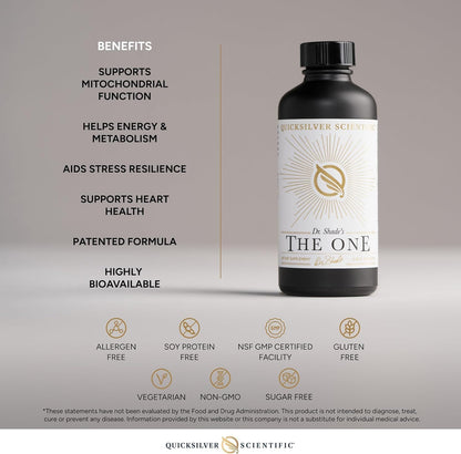 Quicksilver Scientific The ONE Mitochondrial Elixir - Mitochondria Supplement to Support Cellular Health with Phosphatidylcholine, Resveratrol, Reishi Mushroom & CoQ10 Liquid (3.38 Fl oz / 100ml) Quicksilver ScientificBuy Supplements Australia