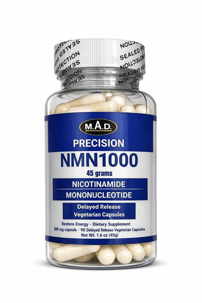 Precision NMN1000-1000 mg per Serving, 90 Capsules, 45 Grams Total Delayed Release Vegetarian Capsule, Nicotinamide Mononucleotide GenericBuy Supplements Australia