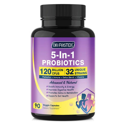 Probiotics for Women & Men Digestive Health，120 Billion CFUs, Prebiotics and Probiotics for Gut Health, D3, Zinc & Immune Support Herbs, Detox Cleanse, 45 Day - 3 Month Supply DRFOSTER buy supplements Au