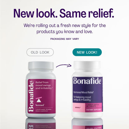 Serenol by Bonafide. Relief from Hormonal Mood Swings, Irritability, & PMS Bloating. — 3-Month Supply (180 Tablets) BonafideBuy Supplements Australia
