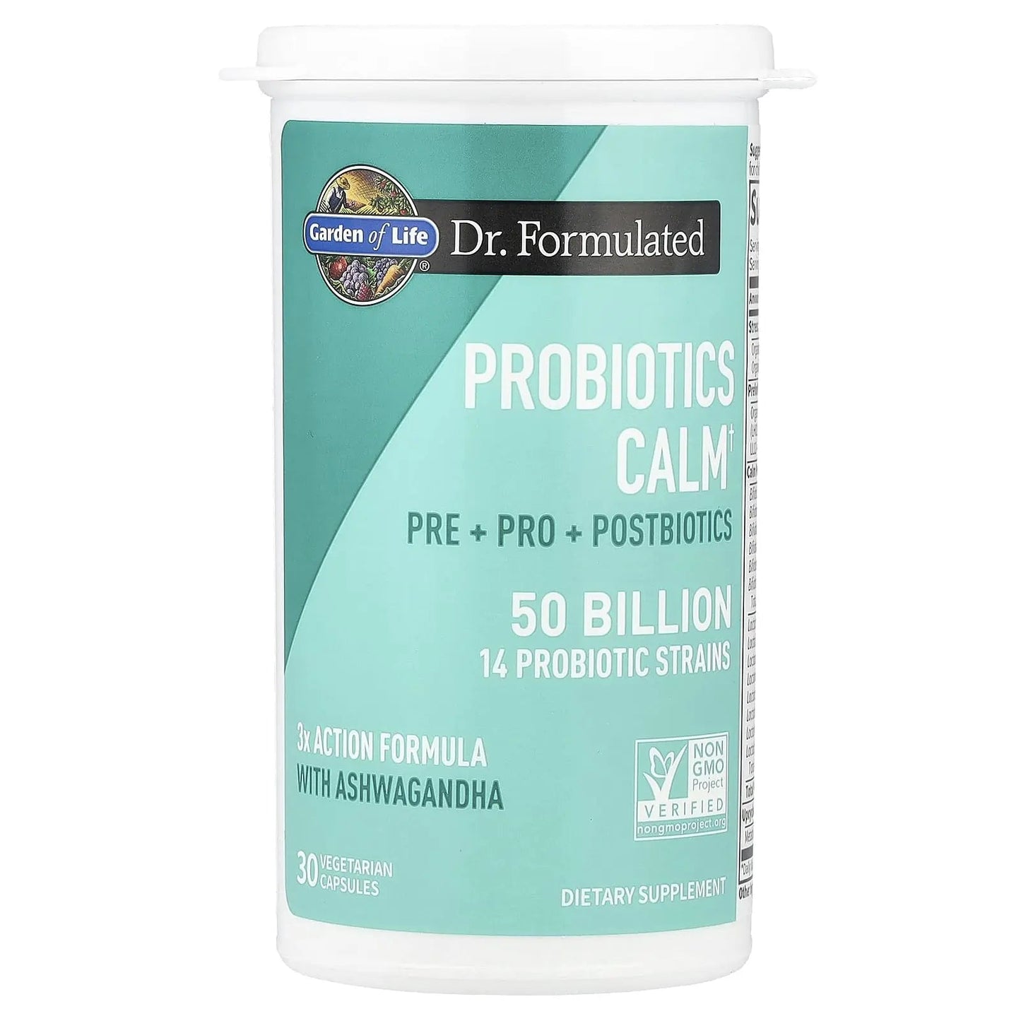 Garden of Life Dr. Formulated Pre, Post & Probiotics Calm 50 Billion CFU Daily 3-in-1 Complete Supplement with Ashwagandha – Mood Support, Digestive & Immune Support, 30 Vegetarian Capsules Garden of LifeBuy Supplements Australia