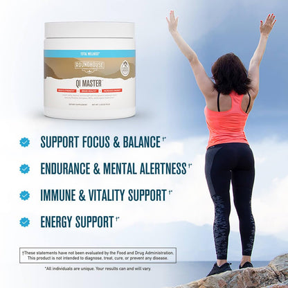 ROUNDHOUSE PROVISION Qi Master Adaptogen Blend, Earthy Mushroom Flavor with Astragalus Root, Rhodiolife Extract, MCT, 8 Organic Mushrooms (30 Scoops) by Chuck Norris ROUNDHOUSE PROVISIONBuy Supplements Australia