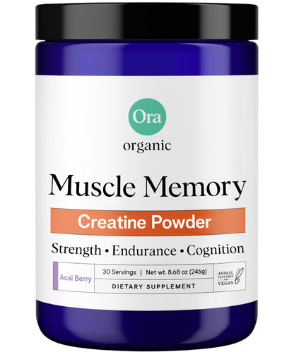 Ora Organic Creatine Monohydrate Powder - German-Sourced Creavitalis for Strength, elevATP for Energy, D-Ribose & Taurine for Recovery - Creatine for Women & Men - Acai Berry Flavor, 30 Servings Ora OrganicBuy Supplements Australia