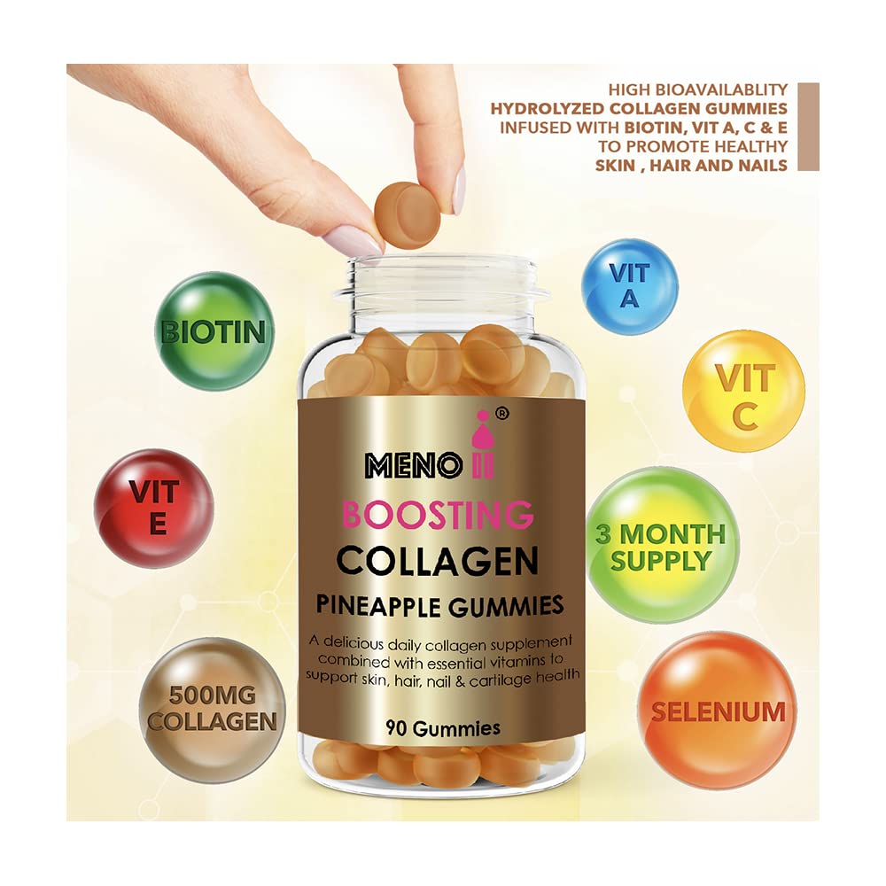 Meno® Boosting Collagen Natural Pineapple 90 Gummies Meno IIBuy Supplements Australia