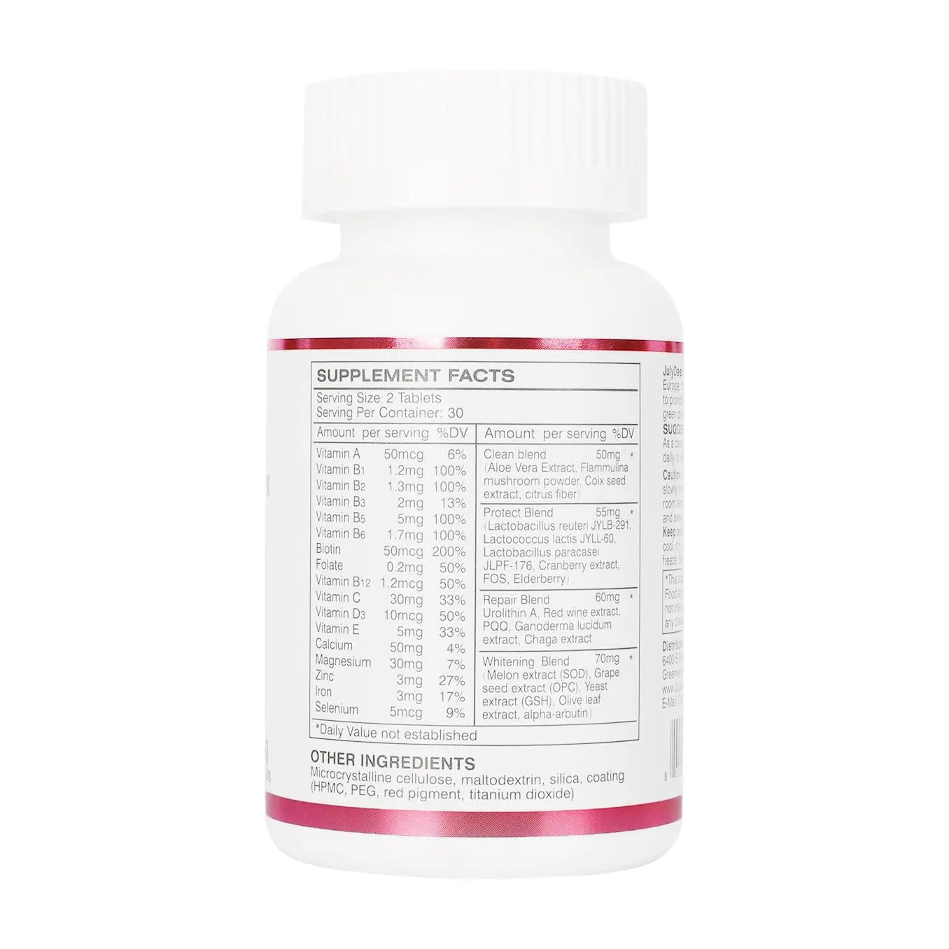 JulyDeer One Daily Tablet Multivitamin for Women - Complete Multimineral with Vitamin A, C, D, E and B-Complex, Zinc & More for Women's Immunity JulyDeer