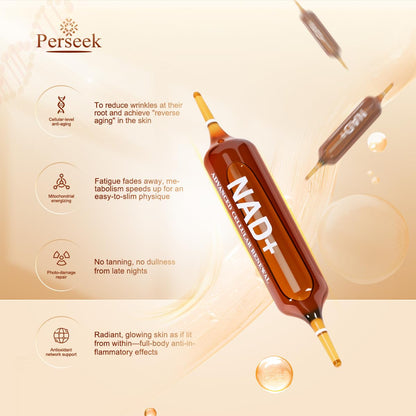 Perseek NAD+ 1200mg Liquid Supplement with Nicotinamide Riboside, PQQ & Grape Seed Extract for Cellular Vitality, Energy Metabolism & Antioxidant Support – 10 Liquid Vials PerseekBuy Supplements Australia
