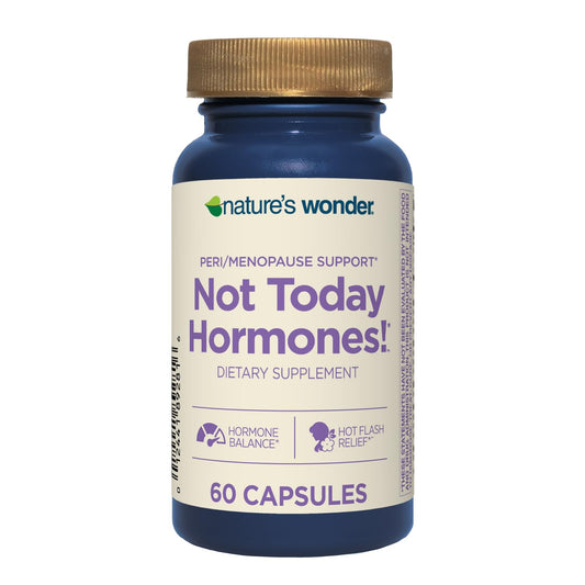 Nature's Wonder Not Today Hormones Perimenopause and Menopause Support Supplement for Women with Estro-G100, Supports Hot Flashes and Night Sweats 60 Vegetarian Capsules, 60 Day Supply Nature's WonderBuy Supplements Australia