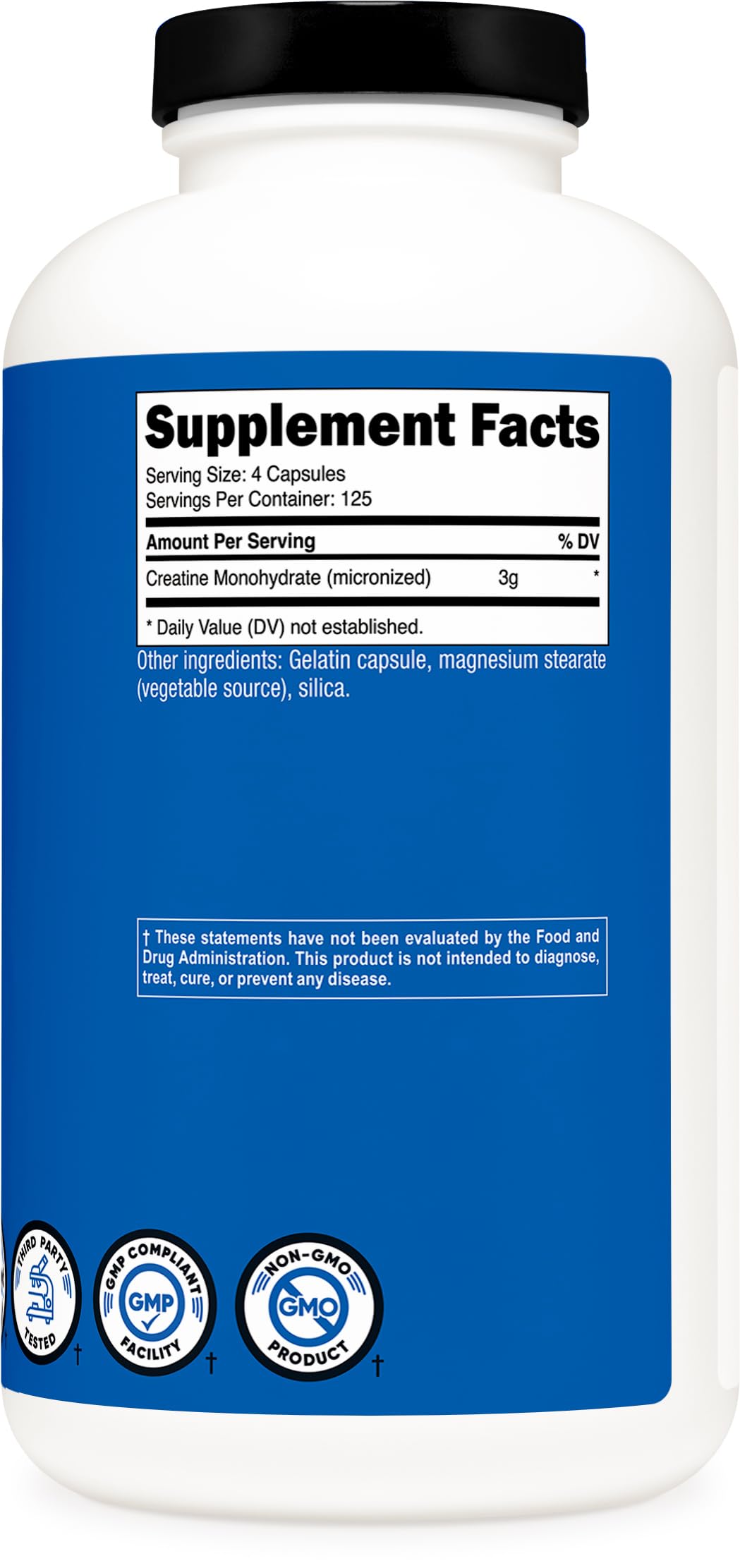 Nutricost Micronized Creatine Monohydrate 3,000mg 500 Capsules, 125 Servings, 750mg of Creatine Monohydrate Per Capsule NutricostBuy Supplements Australia