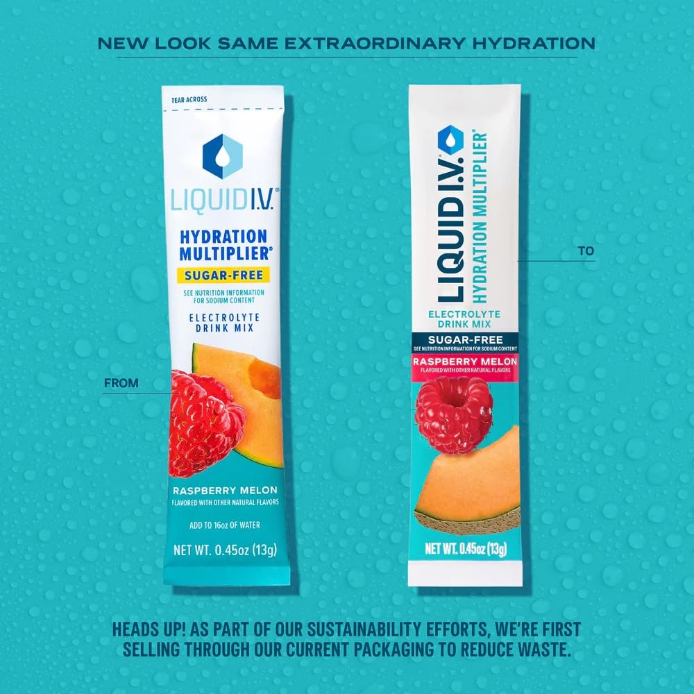 Liquid I.V.® Hydration Multiplier Sugar-Free - Raspberry Melon | Electrolyte Powder Drink Mix | 1 Pack (14 Servings) Liquid I.V.Buy Supplements Australia