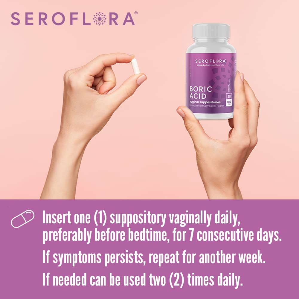 Seroflora Boric Acid Vaginal Suppositories - Promotes Vaginal pH Balance and Odor Control SerofloraBuy Supplements Australia
