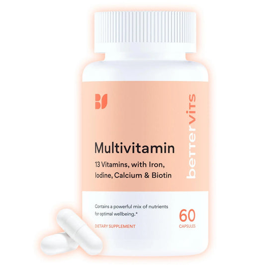 Bettervits Multivitamin for Women & Men | Womens Daily Multivitamin with 13 Essential Vitamins Iron, Iodine, Calcium and Biotin B BETTERVITSBuy Supplements Australia