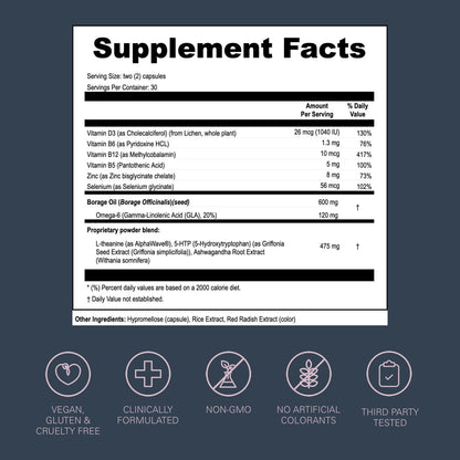 LOONI PMS Relief Balance Beam Supplement for Women – Hormone Balance for Menopause, B12, Omega-6, Zinc & Nootropics – Supports Mood Swings, Cramps, Cravings – 60 Vegan Capsules L·OONIBuy Supplements Australia