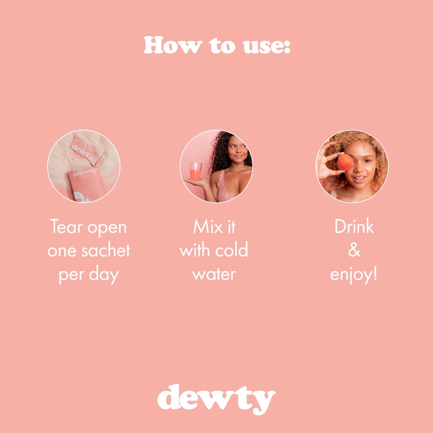 Dewty Collagen Drink - Peach Flavour Daily Collagen Supplements for Women - Individual Collagen Sachets DewtyBuy Supplements Australia