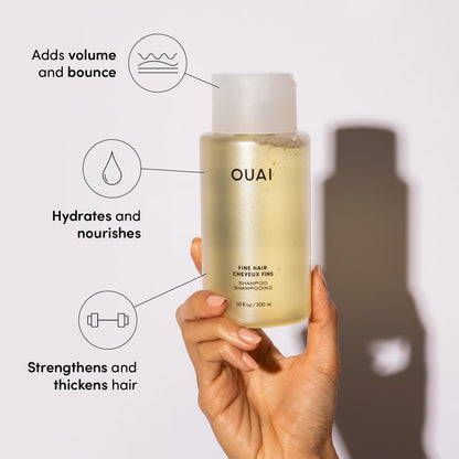 OUAI Fine Shampoo and Conditioner Set - Sulfate Free Shampoo and Conditioner for Women & Men - Made with Keratin, Marshmallow Root, Shea Butter & Avocado Oil - Free of Parabens & Phthalates (10 Fl Oz) OUAIBuy Supplements Australia